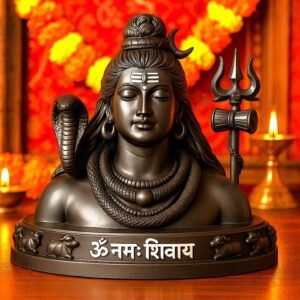 Mahadev Big Idol | Om Namah Shivay | car dashboard, mandir, home decor, pooja Decorative Showpiece - 11.5 cm  (Resin, Black)