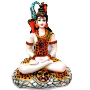 Shiv Ji Statue Decorative Showpiece , Shiv samad Statue Murti Marble Finish , Shivji Murti - 30 cm  (Polyresin, Multicolor)